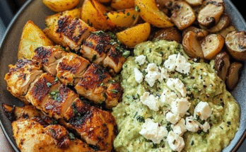 Recipe: 🔥🥑🍯🌿Spicy Greek Hot Honey Chicken Alfredo & Garlic Parmesan Potatoes
