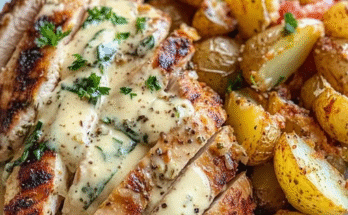 Recipe:🌿🧄 Spinach-Artichoke Garlic Chicken Alfredo!