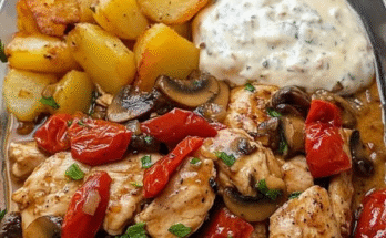 Easy to recipe:🍅🌿 Tuscan Garlic Chicken Stir-Fry! With Sun-Dried Tomato Mushroom Cream & Crispy Garlic-Parmesan Potatoes