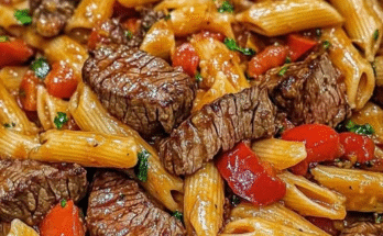 Easy Cook with Recipe 🥩🍝 One-Pot Zesty Steak Pasta!