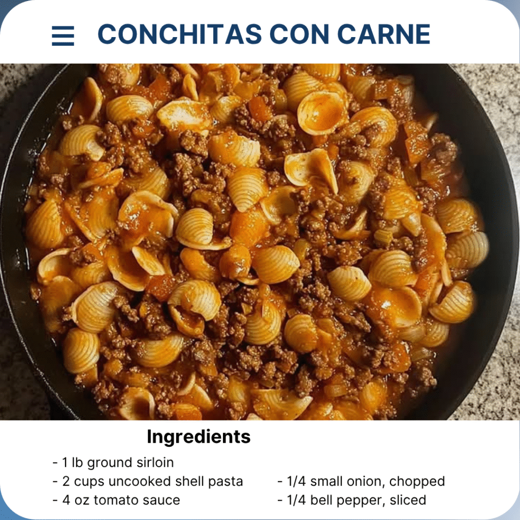 Conchitas con Carne (Mexican Shells with Ground Beef)