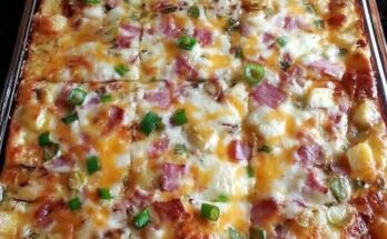 Cheesy Ham & Potato Breakfast Bake